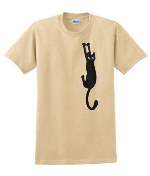 Black Cat Holding On T-shirt.jpg