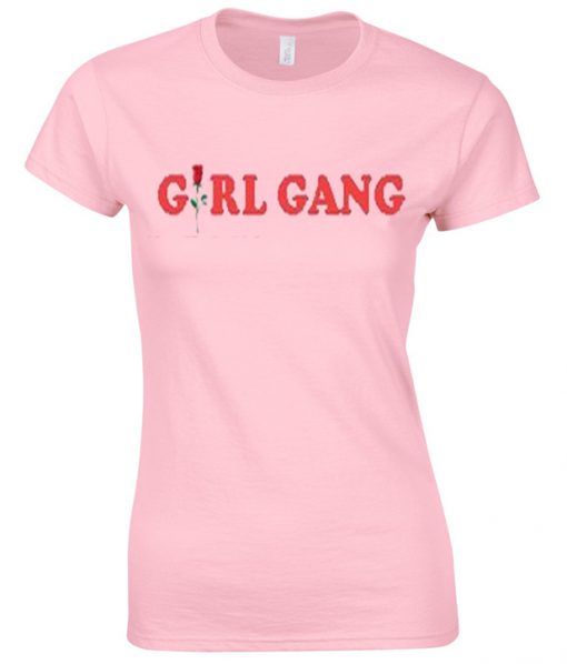 Girl Gang Flower Pink T shirt