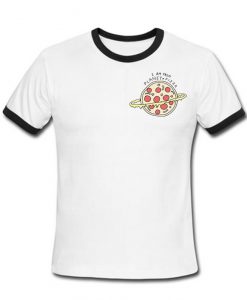 I Am From Planet Pizza Ringer t Shirt