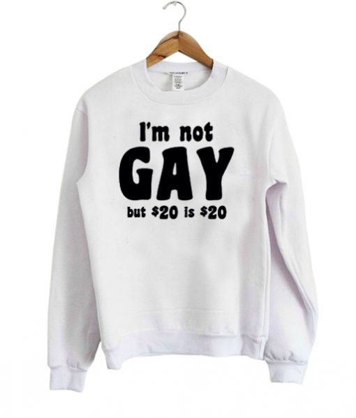 I am Not Gay but 20 dollars is 20 dollars sweatshirt