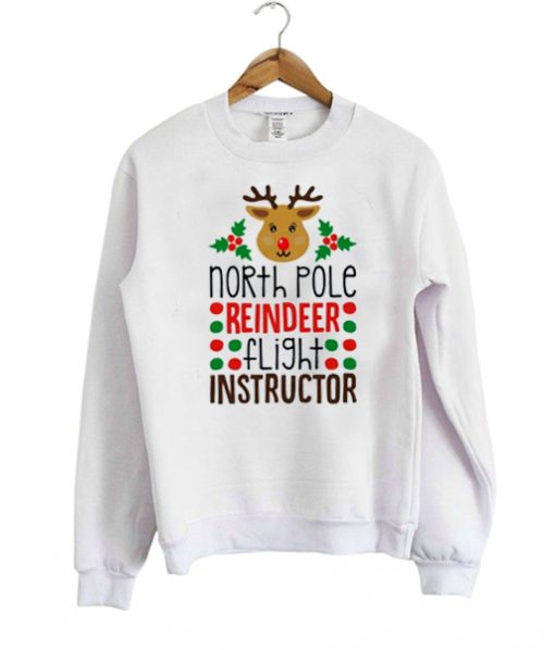 North pole reindeer flight sweatshirt