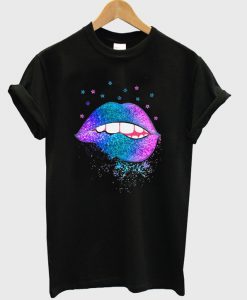 Rainbow Lips Sequins t-shirt