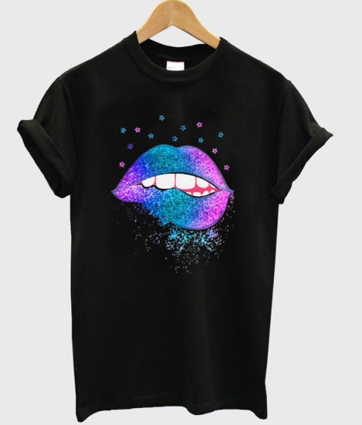 Rainbow Lips Sequins t-shirt