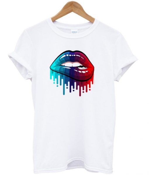 Rainbow lips graphic t-shirt