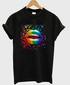 Rainbow lips tee funny t-shirt