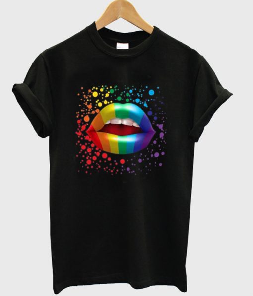 Rainbow lips tee funny t-shirt