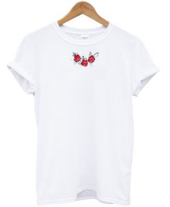 Rose Flower on Neck T shirt