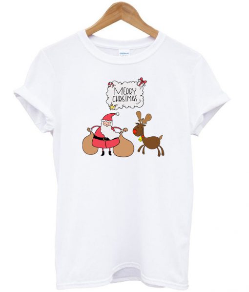 Santa And Moose T-shirt