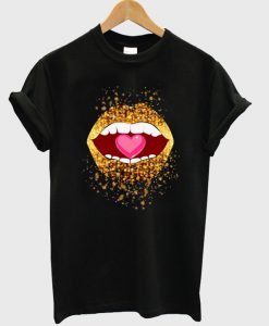 Sequins Lips Heart t-shirt