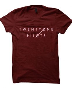 Twenty One Pilots maroon T shirt