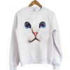 blue eyes cat face sweatshirt