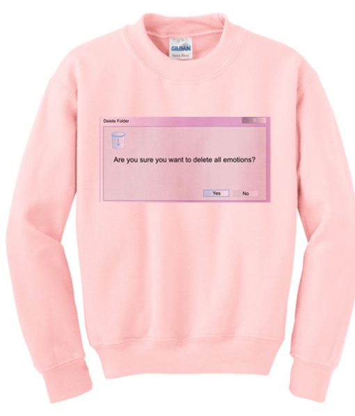 delete all emoticon sweatshirt