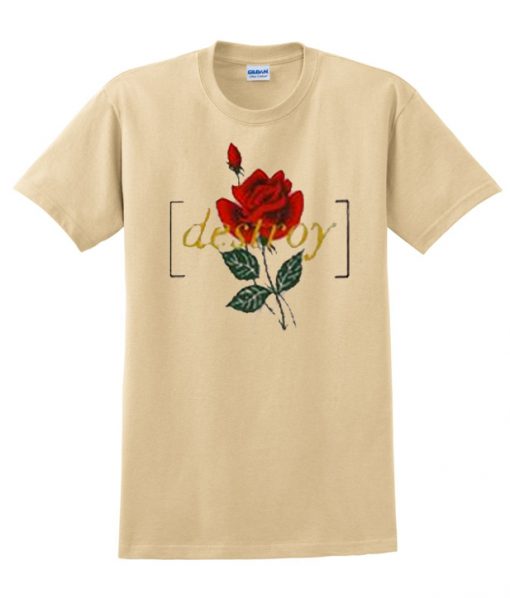 destroy red rose t-shirt