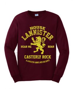 game of thrones lannister sweatshirt