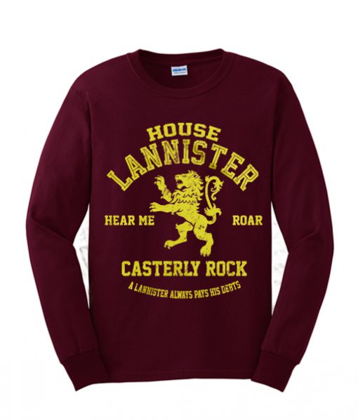 game of thrones lannister sweatshirt