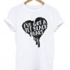 jet black heart t-shirt