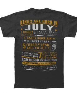 kings are born in july t-shirt