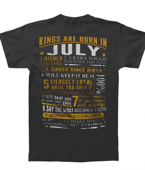 kings are born in july t-shirt