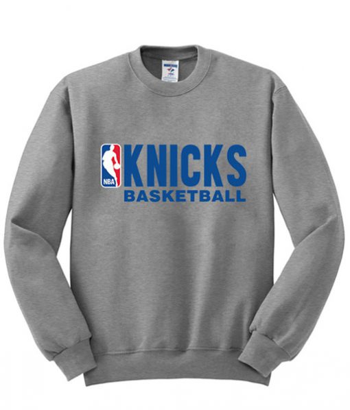 knicks basketball sweatshirt grey