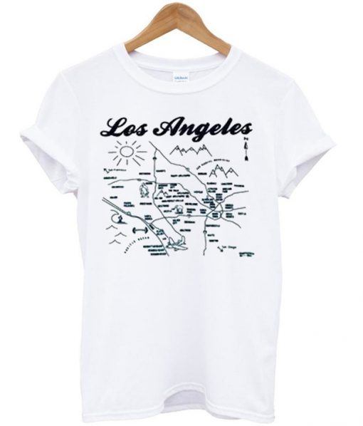 los angeles map t-shirt