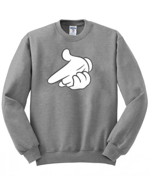 mickey hands gun sweatshirt