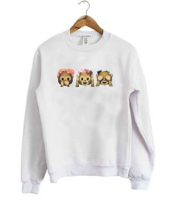 monkey emoji with flower crown sweatshirt