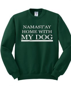 namast'ay home with my dog t-shirt