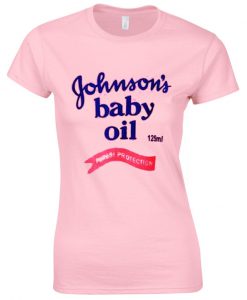 pink johnsons baby oil t-shirt