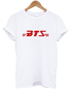 red BTS logo t-shirt