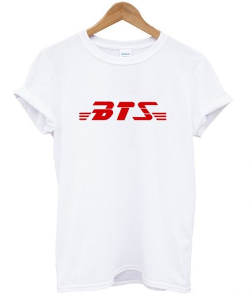 red BTS logo t-shirt