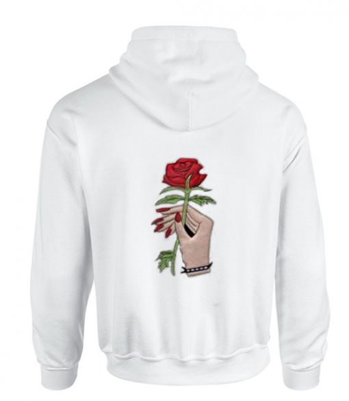 rose hand hoodie back