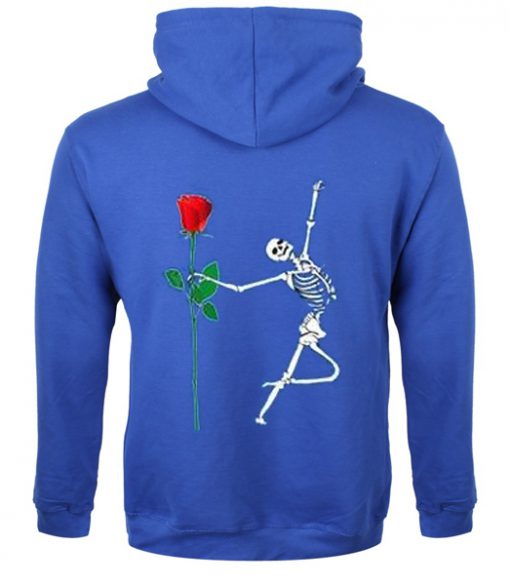 skeleton hold the rose hoodie