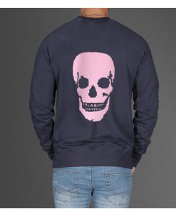 skull pink Unisex back Sweatshirt