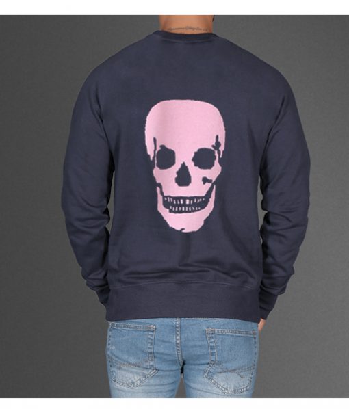 skull pink Unisex back Sweatshirt