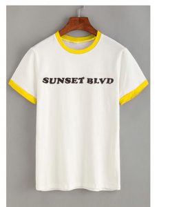 sunset ringer t shirt