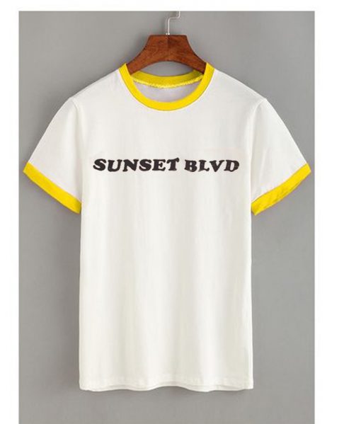 sunset ringer t shirt