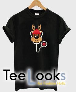 Cute Reindeer Nurse Christmas T-Shirt