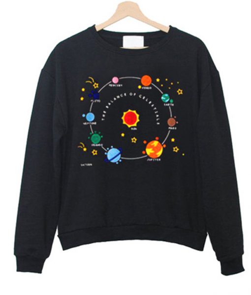 Planets Solar System and Stars Sweatshirt