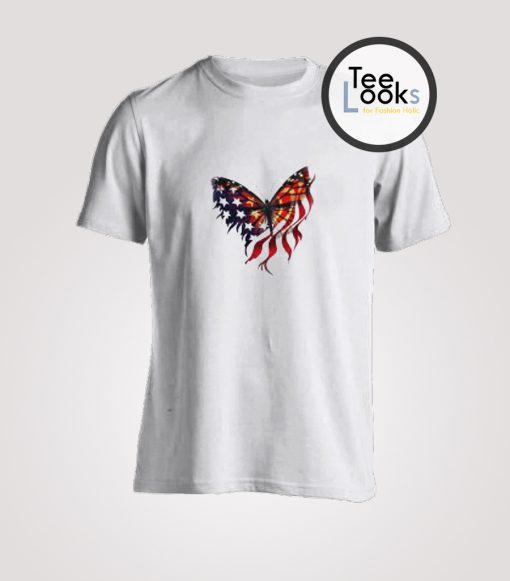 American Flag Butterfly T-shirt
