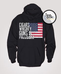 American Flag Cigar Whiskey Gun Hoodie