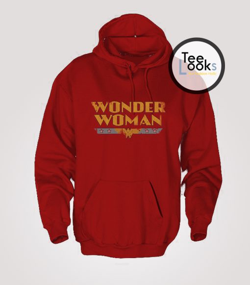 Wonder Woman Vintage Font Logo Hoodie