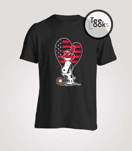 Cleveland Indians Snoopy Baseball T-Shirt