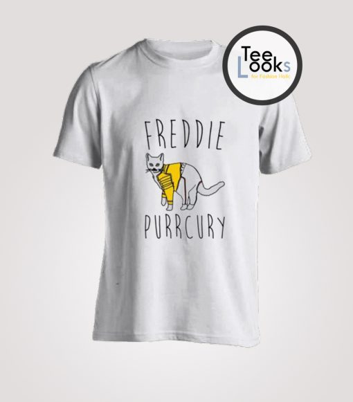 Freddie Purrcury Cat Parody Freddie Mercury T-Shirt