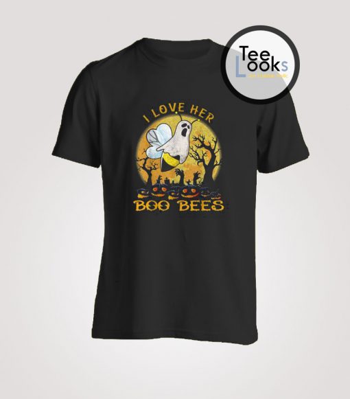 Hot I Love Her Boo Bees Halloween T-shirt