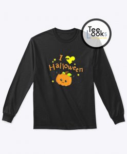 I Love Halloween Cute Pumpkin Vampire Sweatshirt