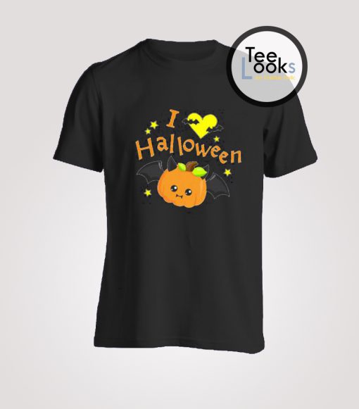 I Love Halloween Cute Pumpkin Vampire T-Shirt