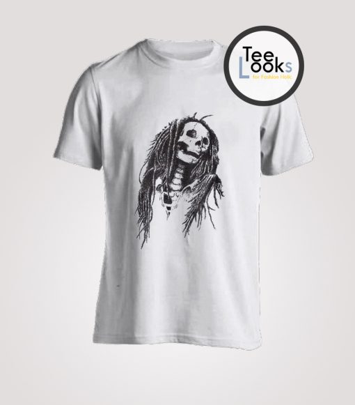 Palm Angels White Rasta Skull T-shirt