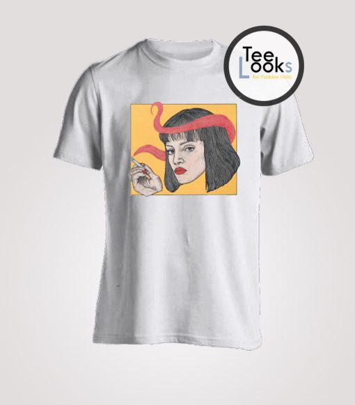 Pulp Fiction Mia Wallace Quentin Tarantino Drawn T-Shirt