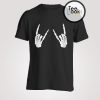 Skeleton Hands Rock Pose On Breast T-Shirt