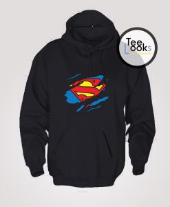 Superman Logo Ripped Hoodie